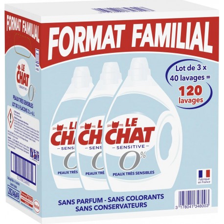 Le Chat Lessive Sensitive 0% 3x2L 6L