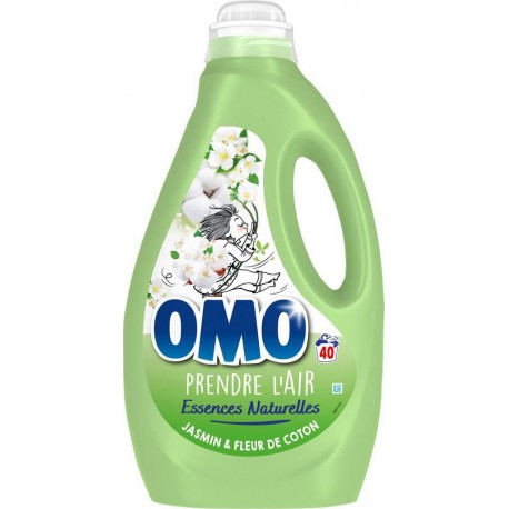 Lessive liquide jasmin et fleur de coton OMO le bidon de 1.8L