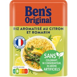 BEN'S ORIGINAL RIZ CUISINE POCHON 220GR 1CT PRECUIT MICROONDABLE CITRON ET ROMARIN CUISSON RAPIDE 2 MN LONg