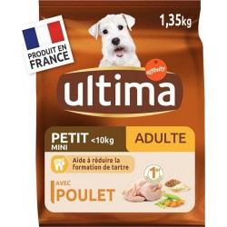 Ultima Complet Petit Mini Croquettes Chiens Volaille Poulet Légumes Céréales 1,35Kg (lot de 4)