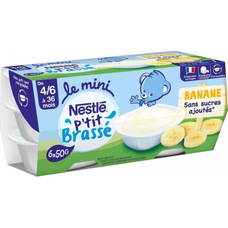 Nestlé P’tit Brassé Banane 4-6 mois 6x50g 300g