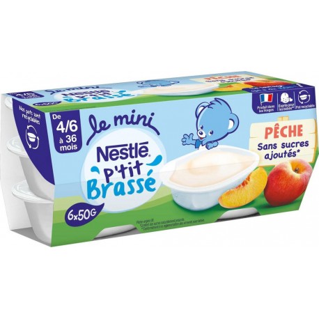 Nestlé P’tit Brassé Pêche 4-6 mois 6x50g 300g