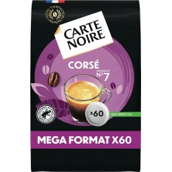 CARTE NOIRE Café dosettes Compatibles Senseo Corsé n°6 x60 420g