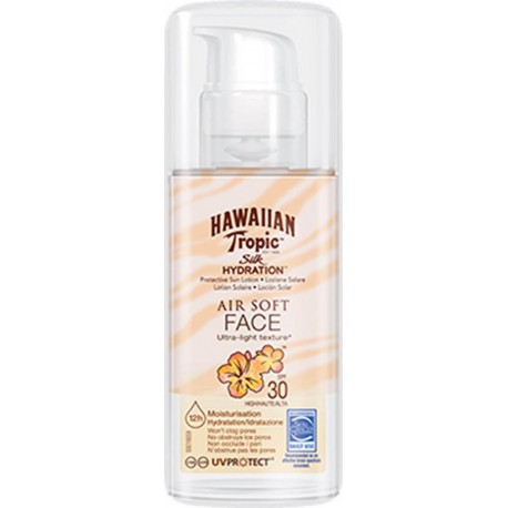 Hawaiian Tropic Silk Hydratation SPF 30 Portective Sun Lotion Air Soft Face 50ml (lot de 2) flacon 50ml