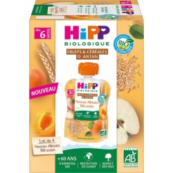 HIPP Pommes Abricots et Blé ancien 4X90G 360g