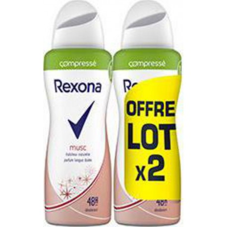 REXONA Déodorant Femme Spray compressé MUSC 48h 2x100ml 200ml