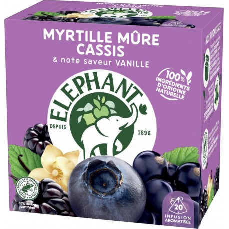 ELEPHANT INFUSION MYRTILLE MURE CASSIS VANILLE x20
