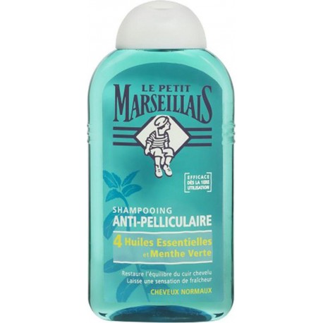 Le Petit Marseillais Shampooing Anti-Pelliculaire 4 Huiles Essentielles et Menthe Verte 250ml (lot de 4)