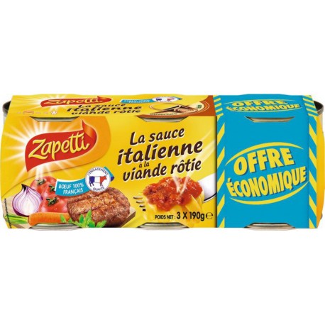 Zapetti Sauces tomate italienne 3x190g