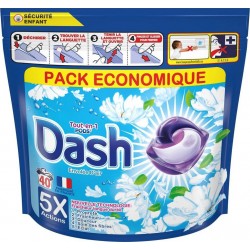 DASH TOUT-EN-1 PODS LESSIVE LIQUIDE NON ECOLOGIQUE 776GR ADOUCISSANT CONCENTRE MULTIUSAGES 40CT MACHINE