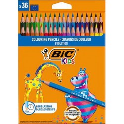 BIC CRAYONS DE COULEUR KIDS EVOLUTION X36