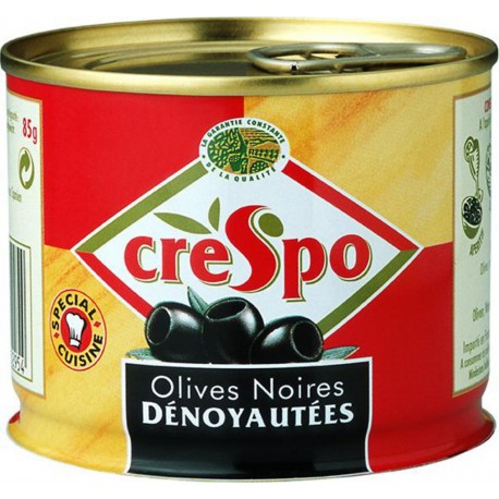 Crespo Olives noires dénoyautées 85g