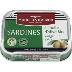 Les Mouettes d'Arvor Sardines à l'Huile d'Olive BIO 115g (lot de 2)