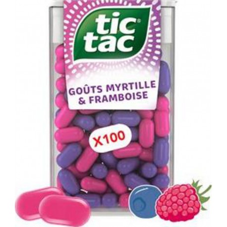 Tic Tac Bonbons Framboise myrtille 49g