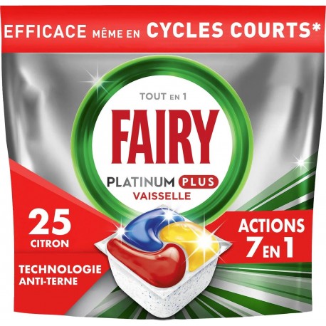 Fairy Capsules lave-vaisselle Platinum+ Citron x25 372g