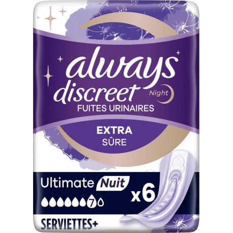 ALWAYS DISCREET INCONTINENCE ADULTE x6