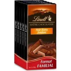 LINDT CHOCOLAT NATURE noir extra fondant 5x100g 500g