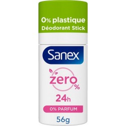 Sanex Déodorant solide Stick Zéro 0% parfum 56g