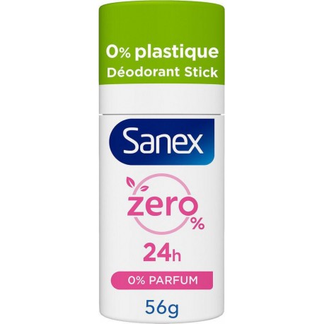 Sanex Déodorant solide Stick Zéro 0% parfum 56g