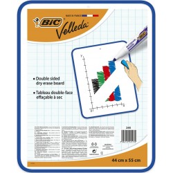 BIC VELLEDA SURFACE EFFACABLE A SEC TABLEAU DOUBLE FACE 44 X 55 CM