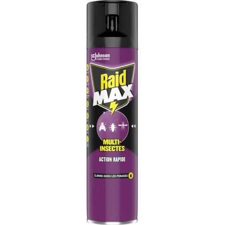 RAID MAX Insecticide Aérosol Multi-Insectes ACTION RAPIDE 400ml