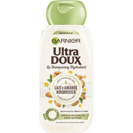 Garnier Ultra Doux Le Shampooing Hydratant Lait d’Amande Nourricier 250ml (lot de 4)