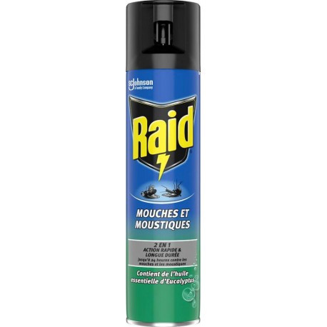 RAID 2 EN 1 INSECTICIDE EUCALYPTUS MOUCHES ET MOUSTIQUES 400ml