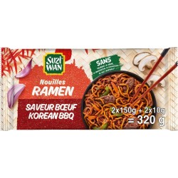 SUZI WAN NOUILLES RAMEN BOEUF KOREAN BBQ 2X160G 320g