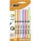 BIC HIGHLIGHTER GRIP SURLIGNEUR INDELEBILE MULTICOULEURS JETABLE x6