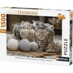 Nathan Puzzle Boules de poils et pelotes de laine 1500p