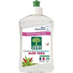 L'Arbre Vert L’Arbre Vert Vaisselle & Mains Hypoallergénique à l’Aloe Vera Ultra Dégraissant 500ml (lot de 8)