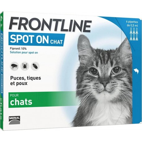 FRONTLINE Insectifuge pour chat traitement puces/tiques 6x0.5ml 3ml