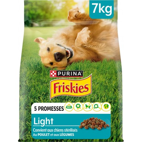 FRISKIES Croquettes pour chien au poulet et légumes light 7Kg