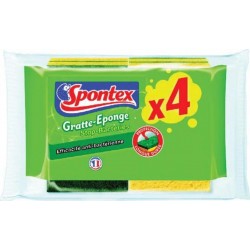 Spontex Gratte éponge Stop Bactérie x4