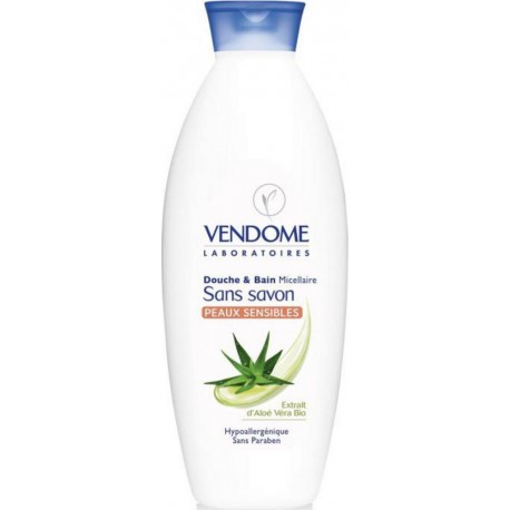 Vendome Douche & Bain Micellaire Sans Savon Peaux Sensibles à l’Extrait d’Aloé Véra Bio 750ml (lot de 4)