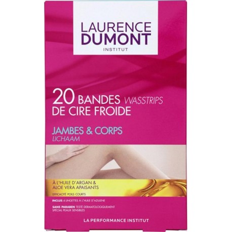 LAURENCE DUMONT Bandes de Cire Froide Jambes & Corps Huile d’Argan Aloe Vera x20 (lot de 3)