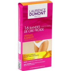 LAURENCE DUMONT Bandes de Cire Froide Aisselles & Maillot Huile d’Argan Aloe Vera x16 (lot de 3)