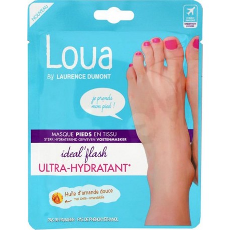 LAURENCE DUMONT Loua Masque Pieds en Tissu Ideal’Flash Utra-Hydratant Huile d’Amande Douce (lot de 3)