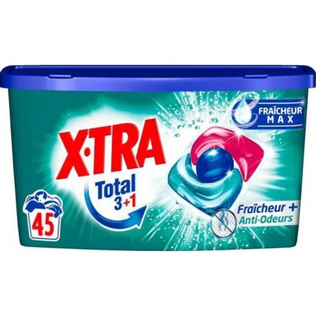 XTRA TOTAL 3+1 Lessive Capsule Fraîcheur x45