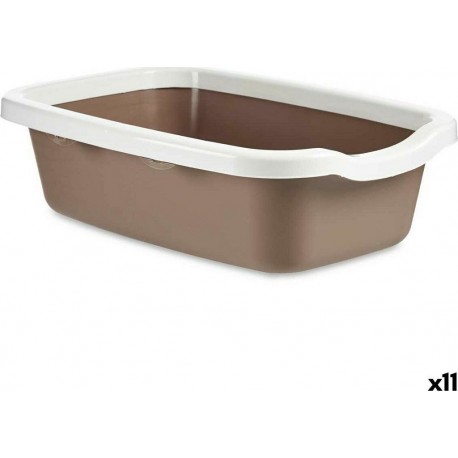 À X X Bac À Litière Pour Chats Blanc Beige Plastique 38 X 16 X 58,5 Cm (11 Unités)