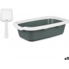 À X X Bac À Litière Pour Chats Blanc Anthracite Plastique 25 X 11 X 2 Cm (11 Unités)