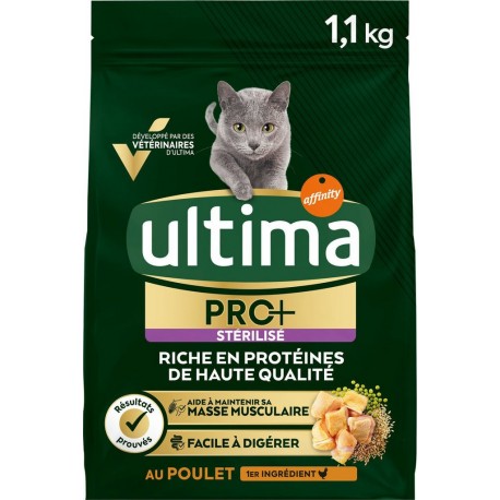 ULTIMA Croquettes pour chat adulte stérilisé au poulet 1,1Kg