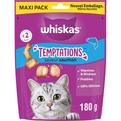 WHISKAS Friandises pour chat saveur saumon maxi pack 180g