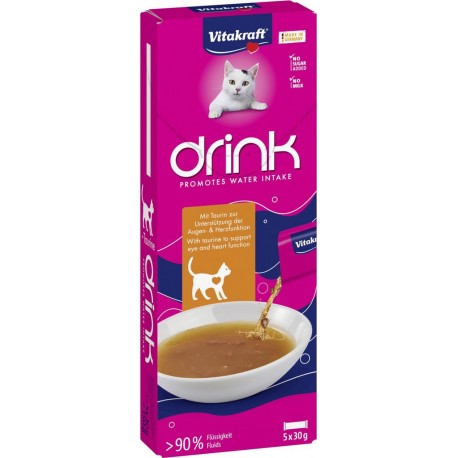 VITAKRAFT Snack liquide poulet et taurine 5 sachets de 30g