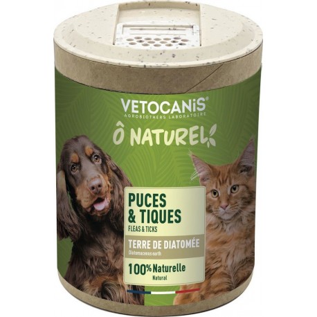 VETOCANIS Antiparasitaire pour chien poudre terre de diatomée puces et tiques le pot de 275ml