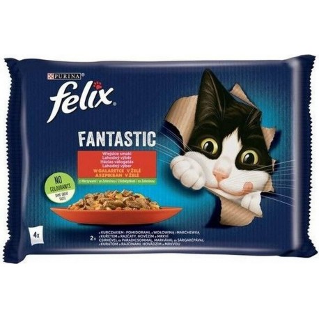 G Aliments Pour Chat Purina Felix Fantastic Poulet Veau Carotte Tomate 340