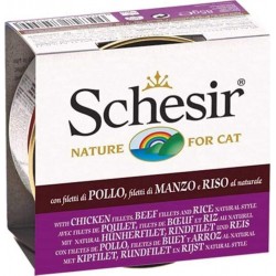 G Patee Pour Chat En elée Natural Schesir Boîte 85 85g Poulet Boeuf Riz l'unité de 0.09Kg