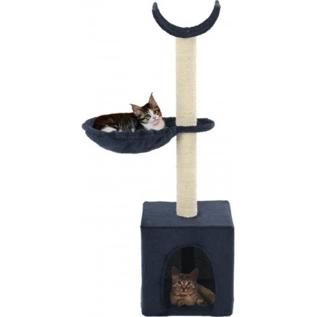 NC Arbre À Chat Griffoir Grattoir Niche Jouet Animaux Peluché En Sisal 105 Cm Bleu 37020