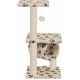 NC Arbre À Chat Griffoir Grattoir Niche Jouet Animaux Peluché En Sisal 65 Cm Beige Motif