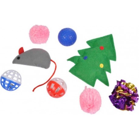 NC Lot De 8 Jouets Pour Chat chaussette Noël 30cm Multicolore